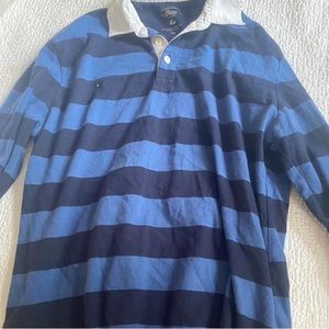 Blue striped polo sweater